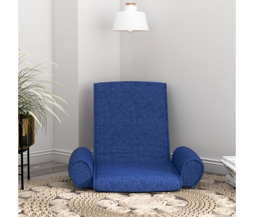 Silla de suelo plegable de tela azul