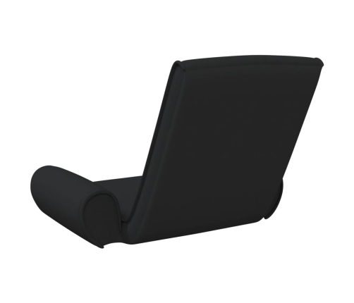 Silla de suelo plegable de tela negra