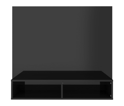 vidaXL Mueble TV de pared contrachapado negro brillante 102x23,5x90 cm