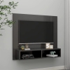 Mueble TV de pared contrachapado gris brillante 102x23,5x90 cm