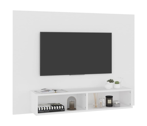 Mueble de TV de pared madera contrachapada blanco 120x23,5x90cm