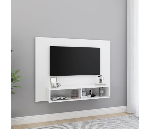 Mueble de TV de pared madera contrachapada blanco 120x23,5x90cm