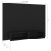 Mueble de TV de pared madera contrachapada negro 120x23,5x90 cm