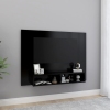 Mueble de TV de pared madera contrachapada negro 120x23,5x90 cm