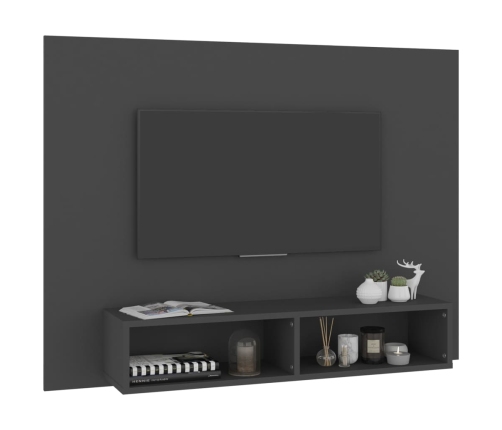 Mueble de TV de pared madera contrachapada gris 120x23,5x90 cm