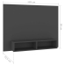 Mueble de TV de pared madera contrachapada gris 120x23,5x90 cm