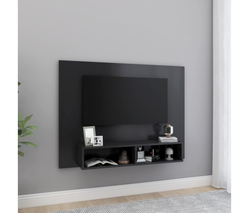 Mueble de TV de pared madera contrachapada gris 120x23,5x90 cm