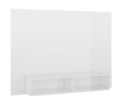 Mueble TV de pared contrachapado blanco brillante 120x23,5x90cm