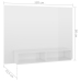 Mueble TV de pared contrachapado blanco brillante 120x23,5x90cm