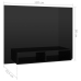 Mueble TV de pared contrachapado negro brillante 120x23,5x90 cm