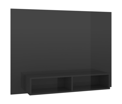 Mueble TV de pared contrachapado gris brillante 120x23,5x90 cm