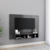 Mueble TV de pared contrachapado gris brillante 120x23,5x90 cm