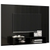 Mueble TV de pared contrachapado negro brillante 135x23,5x90 cm