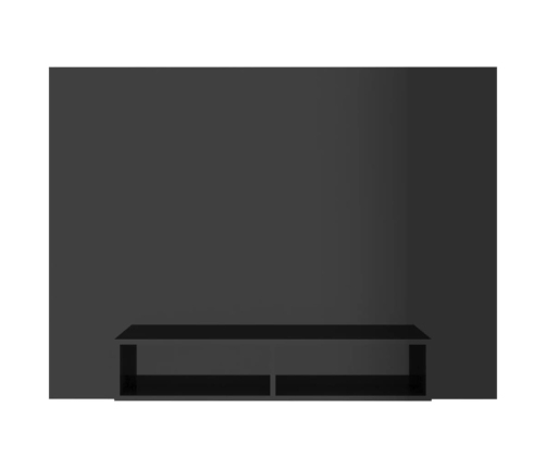 Mueble TV de pared contrachapado negro brillante 135x23,5x90 cm