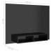 Mueble TV de pared contrachapado negro brillante 135x23,5x90 cm