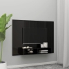 Mueble TV de pared contrachapado negro brillante 135x23,5x90 cm