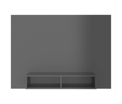 Mueble TV de pared contrachapado gris brillante 135x23,5x90 cm