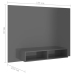 Mueble TV de pared contrachapado gris brillante 135x23,5x90 cm