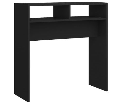 Mesa consola de madera contrachapada negro 78x30x80 cm