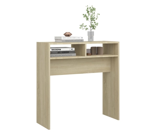 Mesa consola madera contrachapada roble Sonoma 78x30x80 cm