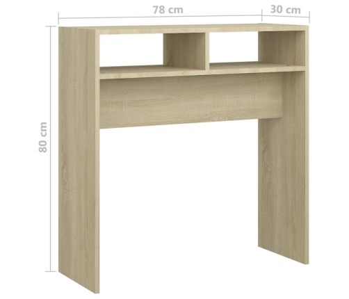 Mesa consola madera contrachapada roble Sonoma 78x30x80 cm