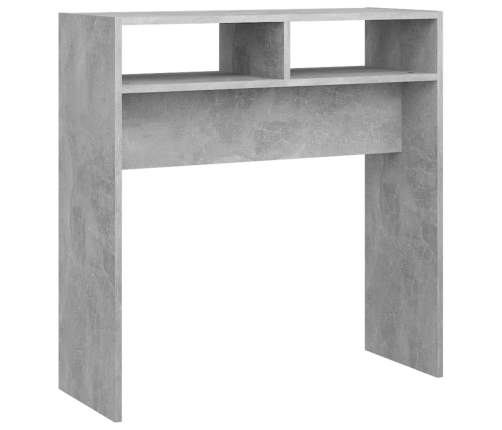 Mesa consola madera de ingeniería gris hormigón 78x30x80 cm