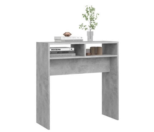 Mesa consola madera de ingeniería gris hormigón 78x30x80 cm