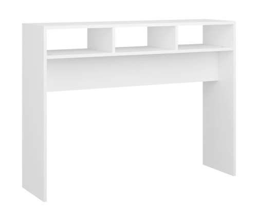 Mesa consola madera de ingeniería blanco 105x30x80 cm