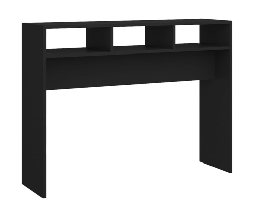 Mesa consola madera contrachapada negro 105x30x80 cm