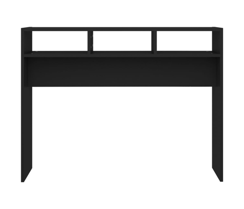 Mesa consola madera contrachapada negro 105x30x80 cm