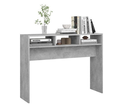 Mesa consola madera de ingeniería gris hormigón 105x30x80 cm