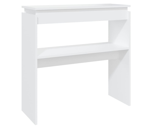 Mesa consola madera de ingeniería blanca 80x30x80 cm