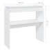 Mesa consola madera de ingeniería blanca 80x30x80 cm