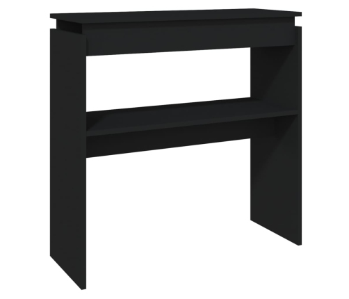 Mesa consola madera contrachapada negro 80x30x80 cm