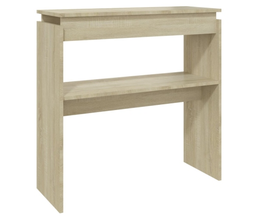 Mesa consola madera contrachapada roble Sonoma 80x30x80 cm