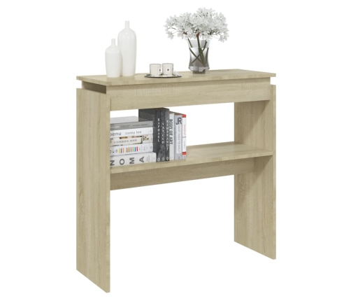 Mesa consola madera contrachapada roble Sonoma 80x30x80 cm