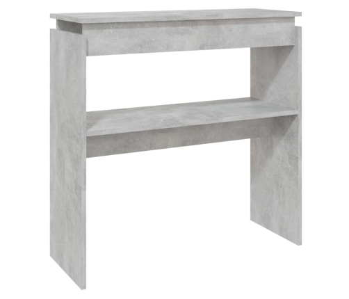 Mesa consola madera de ingeniería gris 80x30x80 cm