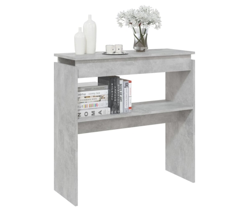 Mesa consola madera de ingeniería gris 80x30x80 cm