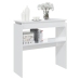 vidaXL Mesa consola madera contrachapada blanco brillante 80x30x80 cm