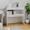 vidaXL Mesa consola madera contrachapada blanco brillante 80x30x80 cm