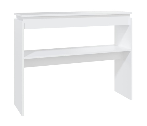 Mesa consola madera de ingeniería blanca 102x30x80 cm