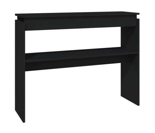 Mesa consola madera contrachapada negro 102x30x80 cm