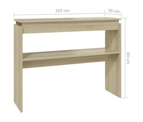 Mesa consola madera contrachapada roble Sonoma 102x30x80 cm