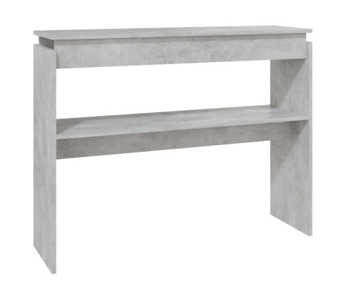 vidaXL Mesa consola madera contrachapada gris hormigón 102x30x80 cm