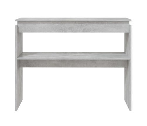 vidaXL Mesa consola madera contrachapada gris hormigón 102x30x80 cm