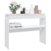 vidaXL Mesa consola madera contrachapada blanco brillante 102x30x80 cm