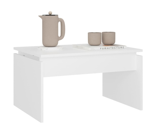 Mesa de centro madera contrachapada blanco 68x50x38 cm