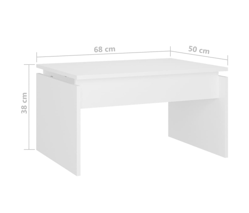 Mesa de centro madera contrachapada blanco 68x50x38 cm