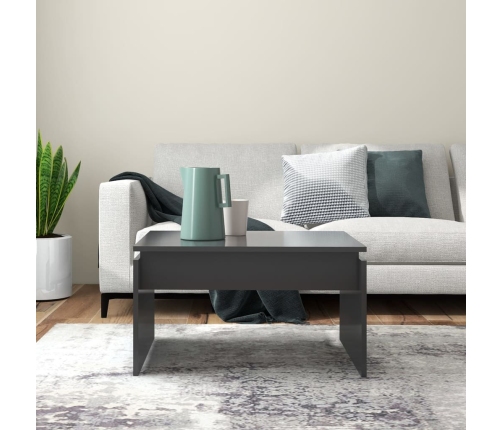 vidaXL Mesa de centro madera contrachapada gris 68x50x38 cm