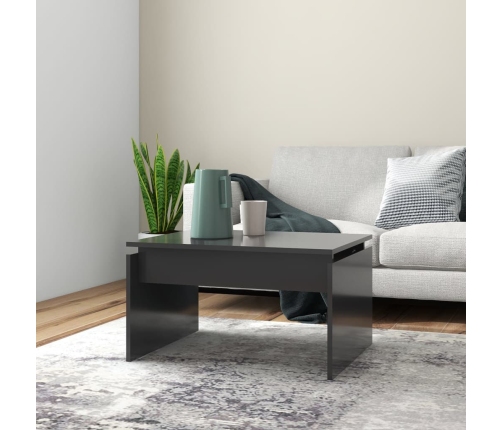 vidaXL Mesa de centro madera contrachapada gris 68x50x38 cm